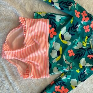 Floral and Striped Kids Swim Set